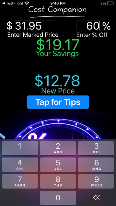 Cost Companion iPhone screenshot 4 - Utilities app