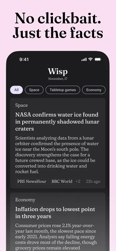 Wisp: AI News & Custom Feed screenshot 4 of 4