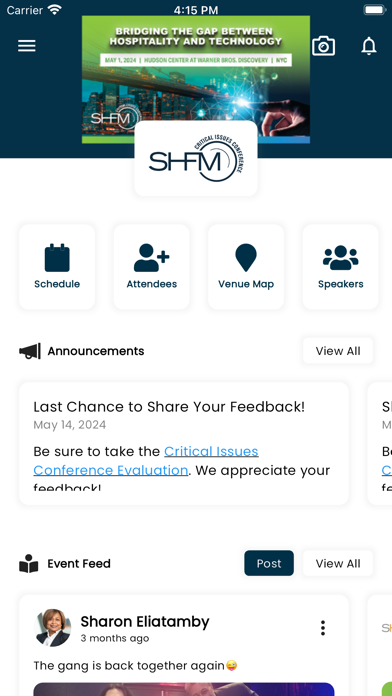 SHFM Conferences Screenshot