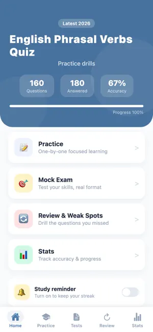 English Phrasal Verbs Quiz screenshot 1