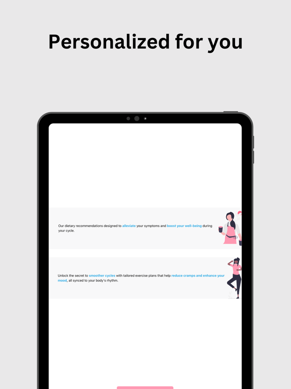 Period tracker - roony iPad screenshot 3 - Health & Fitness app