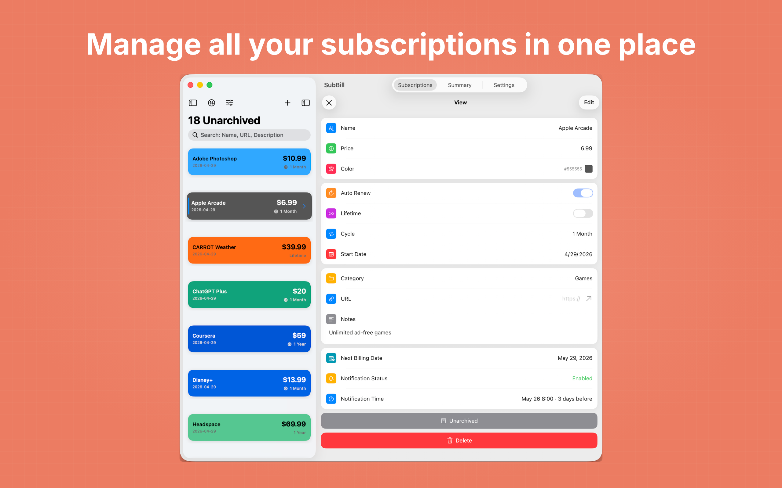 SubBill - Subscription Bill screenshot 12