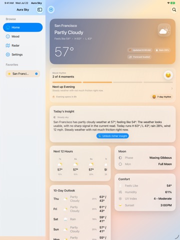 Aura Sky Weather iPad screenshot
