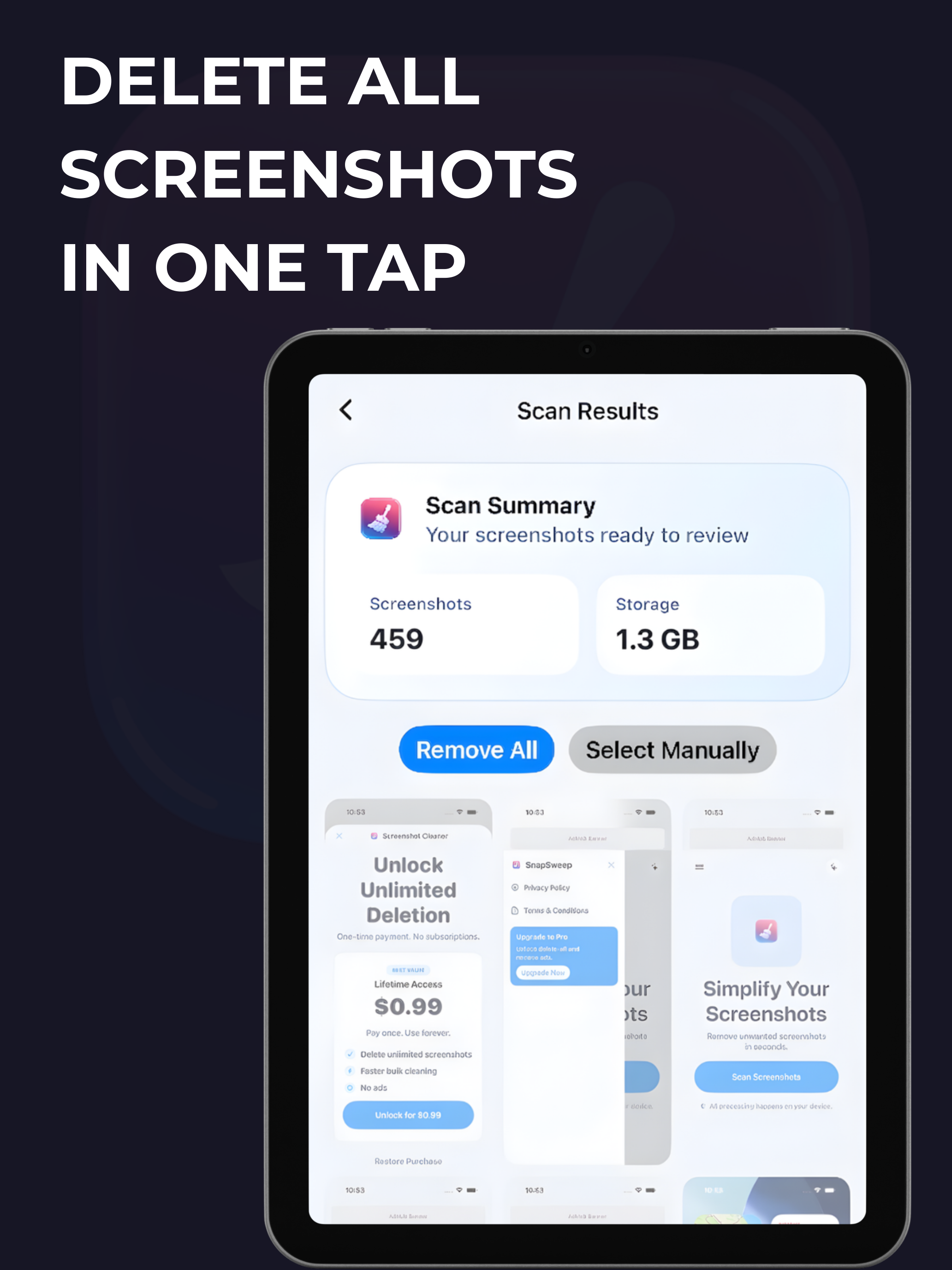 SnapSweep: Screenshots remover