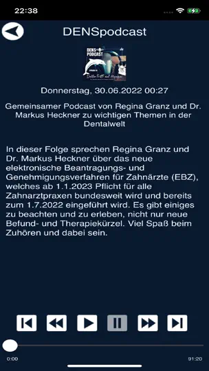 Screenshot von DENSpodcast auf dem iPhone 3