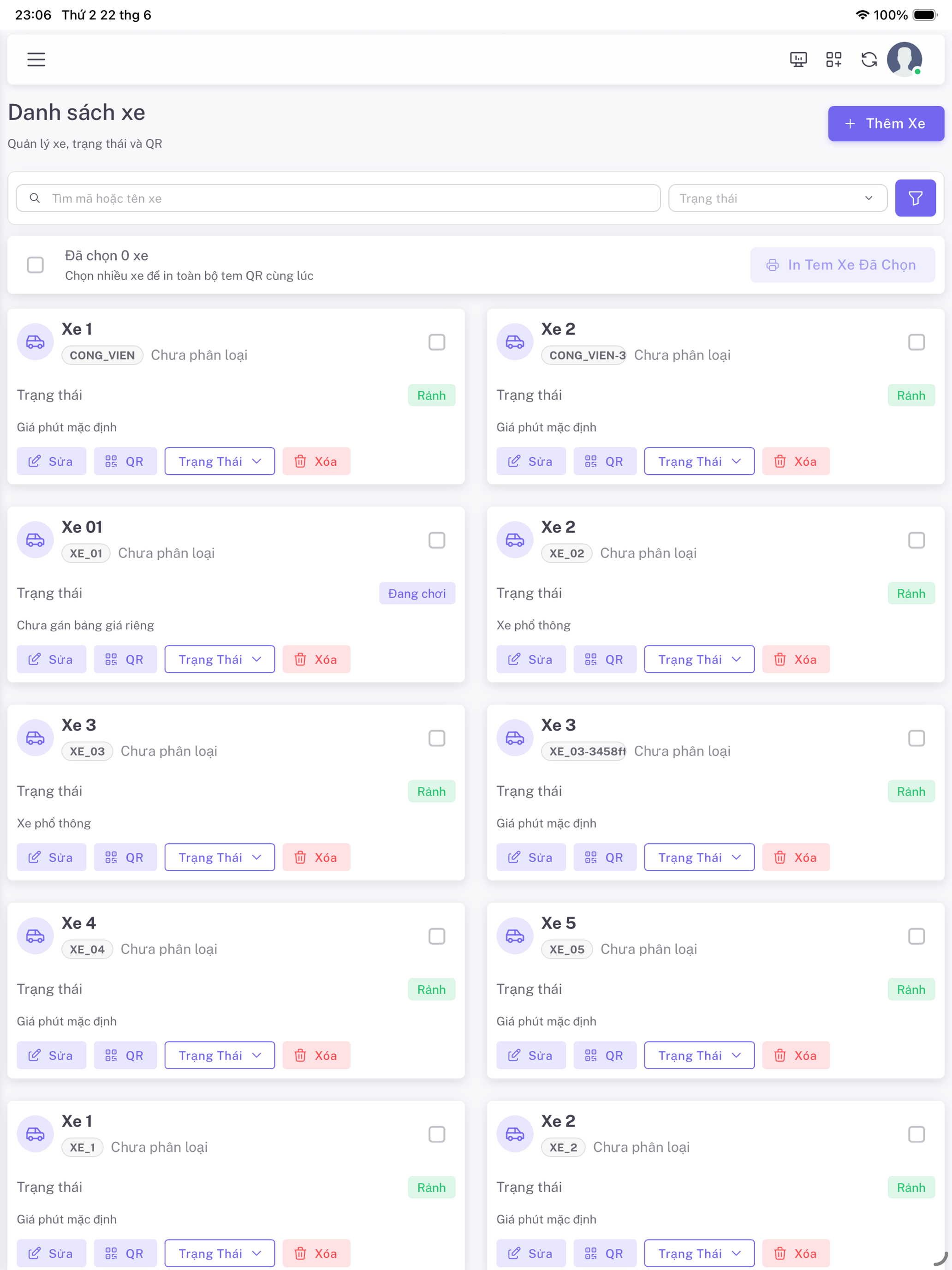 Giờ Chơi: Quản lý giờ thuê xe screenshot 11