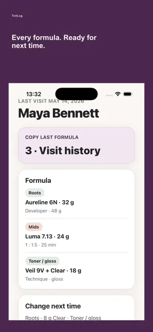 TintLog: Hair Color Formulas screenshot 1