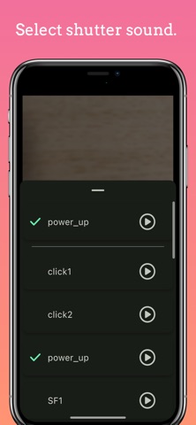 Custom Camera: Shutter Sounds iPhone screenshot