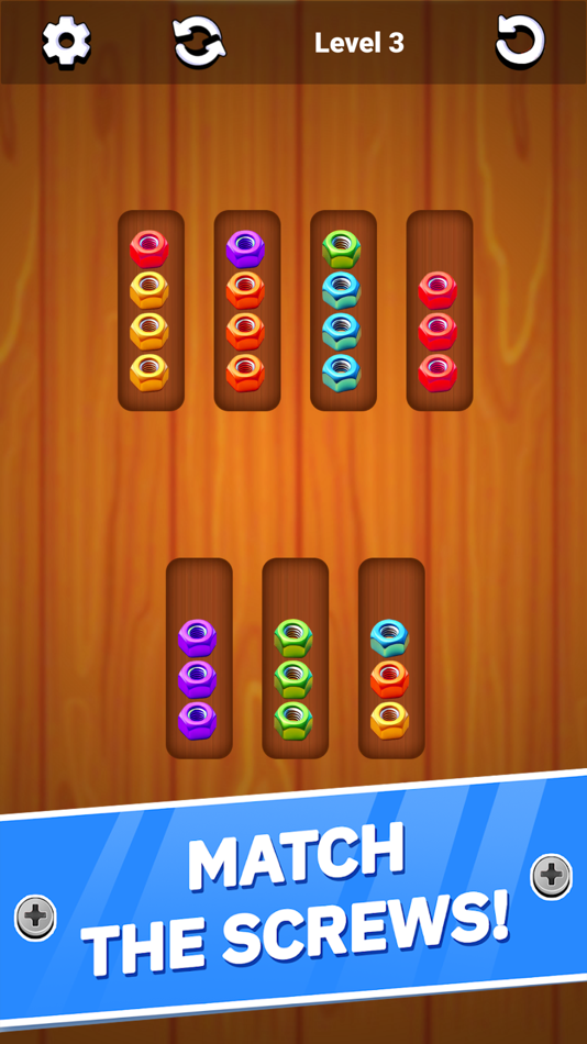 #2. Color Nuts Jam - Bolts Sort 3D (iOS) 由: Quang Mai duc