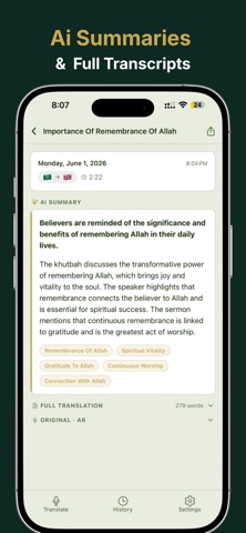 Clear Khutbah - AI Translator iPhone screenshot