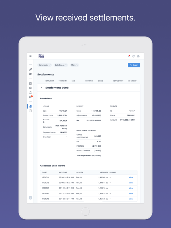 Ririe Grain and Feed Co-op iPad screenshot 6 - Business app