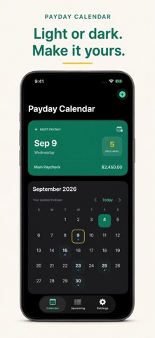 Payday Calendar iPhone screenshot