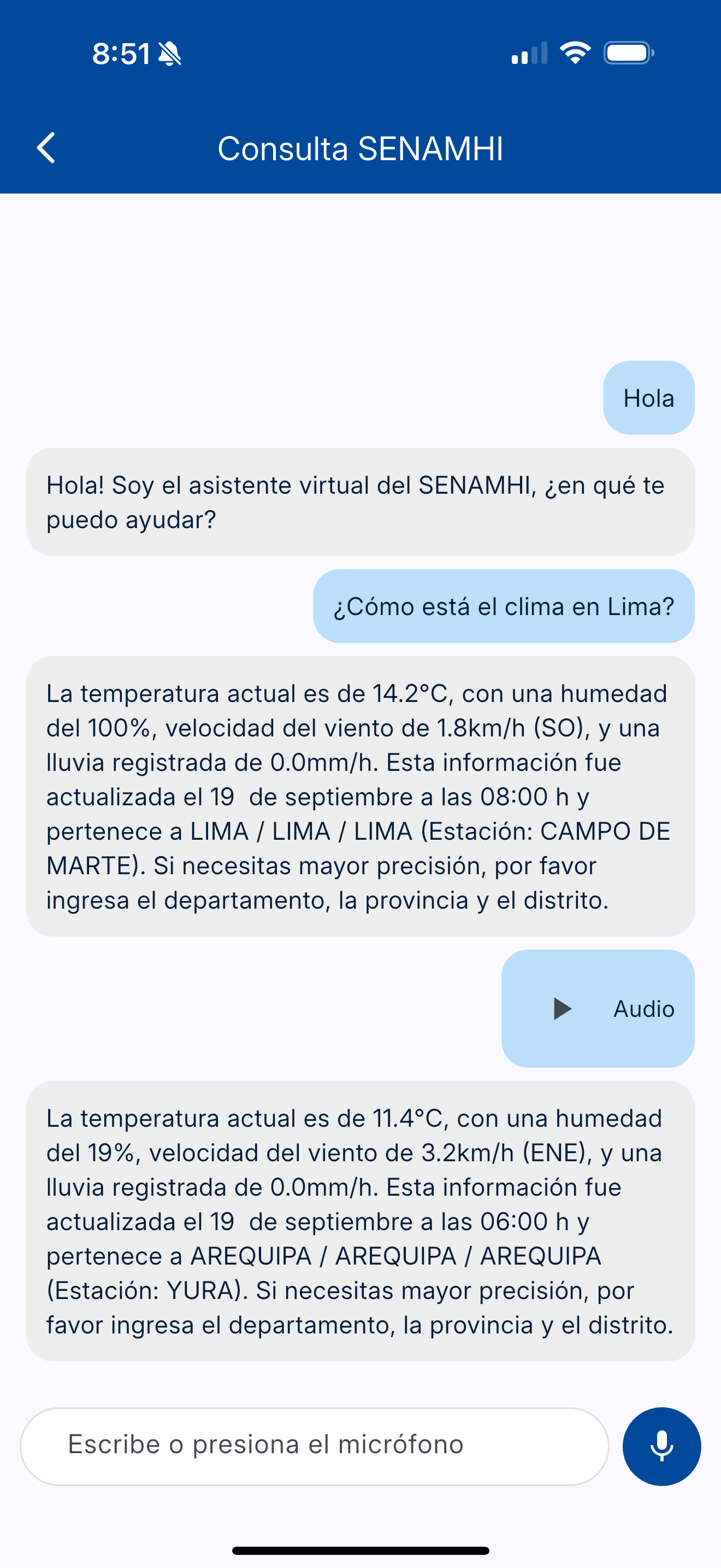 SENAMHI PERU Móvil