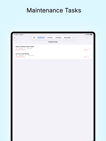 Havault - Home Inventory iPad screenshot