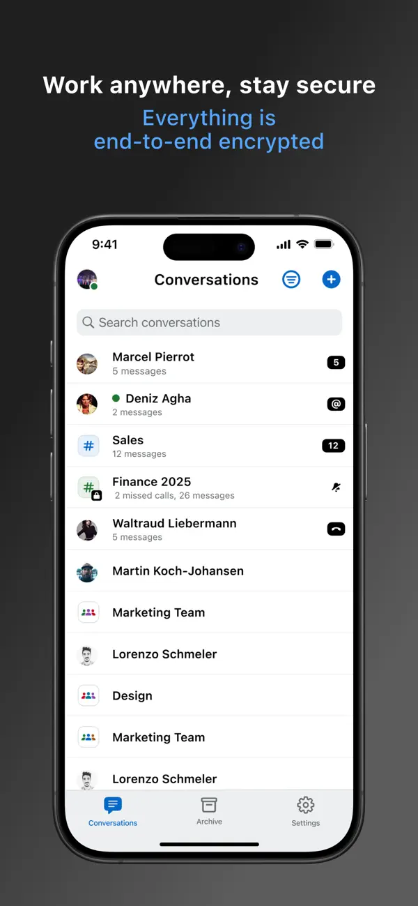 Screenshot #1 pour Wire • Secure Messenger