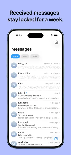 WeekLater: Slow Messaging screenshot 1