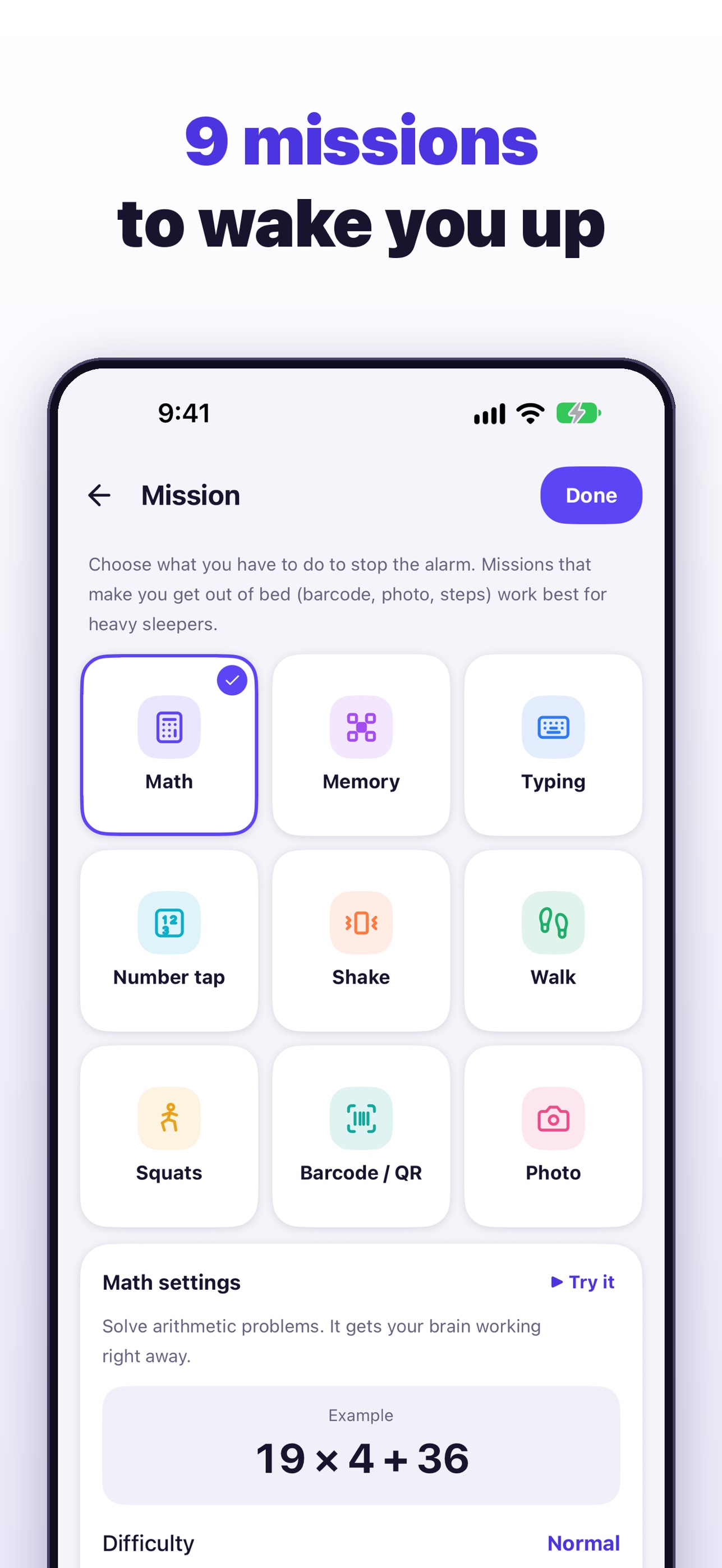 Screenshot 2 of Mission Alarm Clock Pro