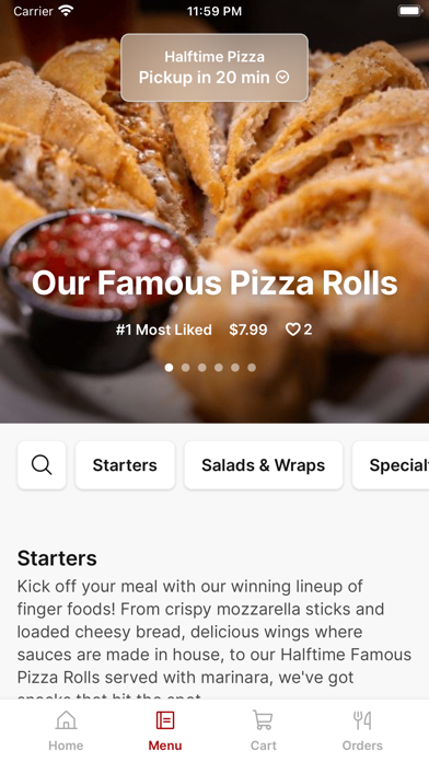 Halftime Pizza iPhone screenshot 2 - Food & Drink app