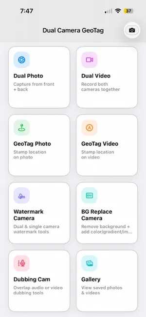 Dual Camera GeoTag screenshot 1