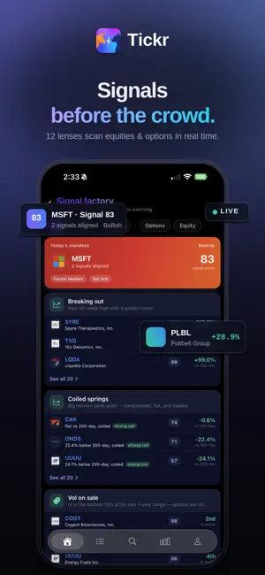 Tickr - Stocks & Options screenshot 2