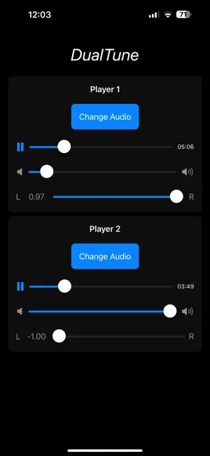 DualTune - Dual Audio Player screenshot 1