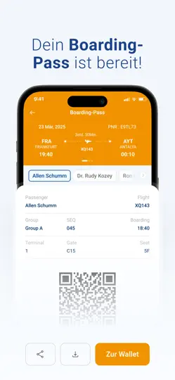 Screenshot von SunExpress Airlines auf dem iPhone 6