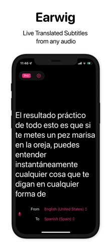 Earwig Live Audio Translation screenshot