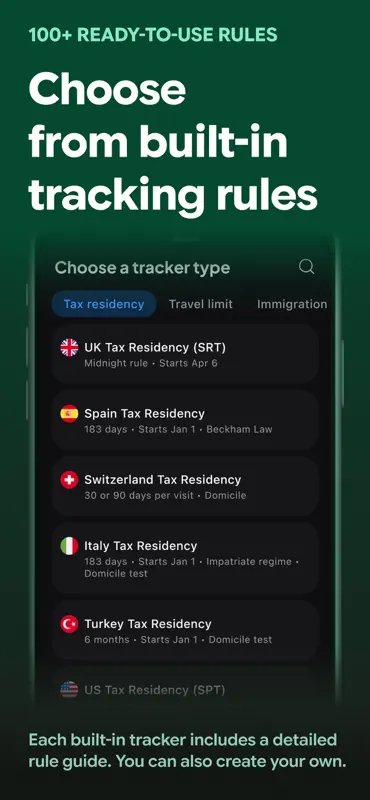 Country Days Tracker: Immio screenshot 7 of 8