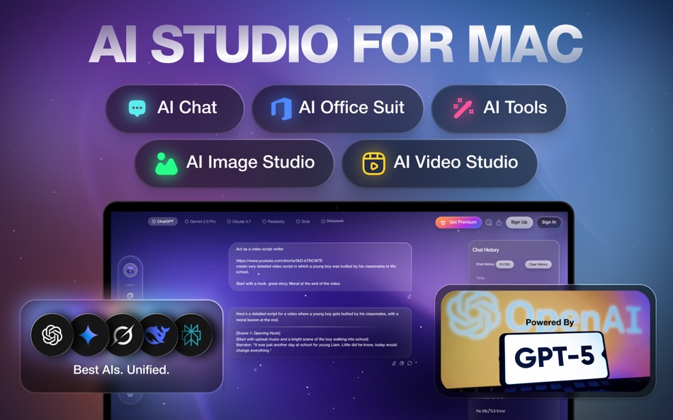 #2. AI Studio: Video Generator (macOS) 由: Tahir Pasha