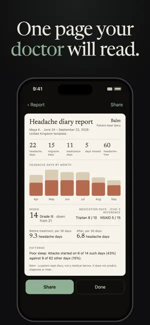 Migraine Tracker & Diary: Balm screenshot 3