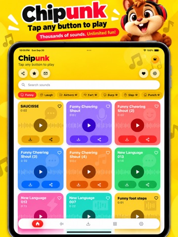 Chipunk: Soundboard & Effects iPad screenshot
