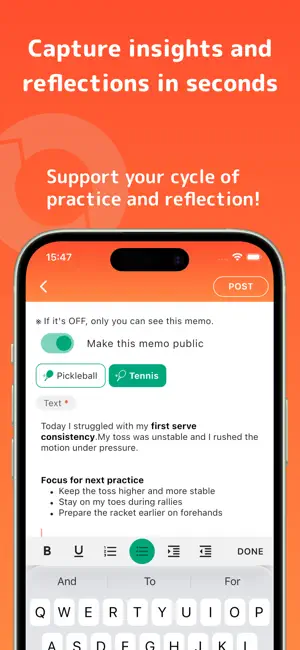 SpoMemo - Sports Practice Log screenshot 2