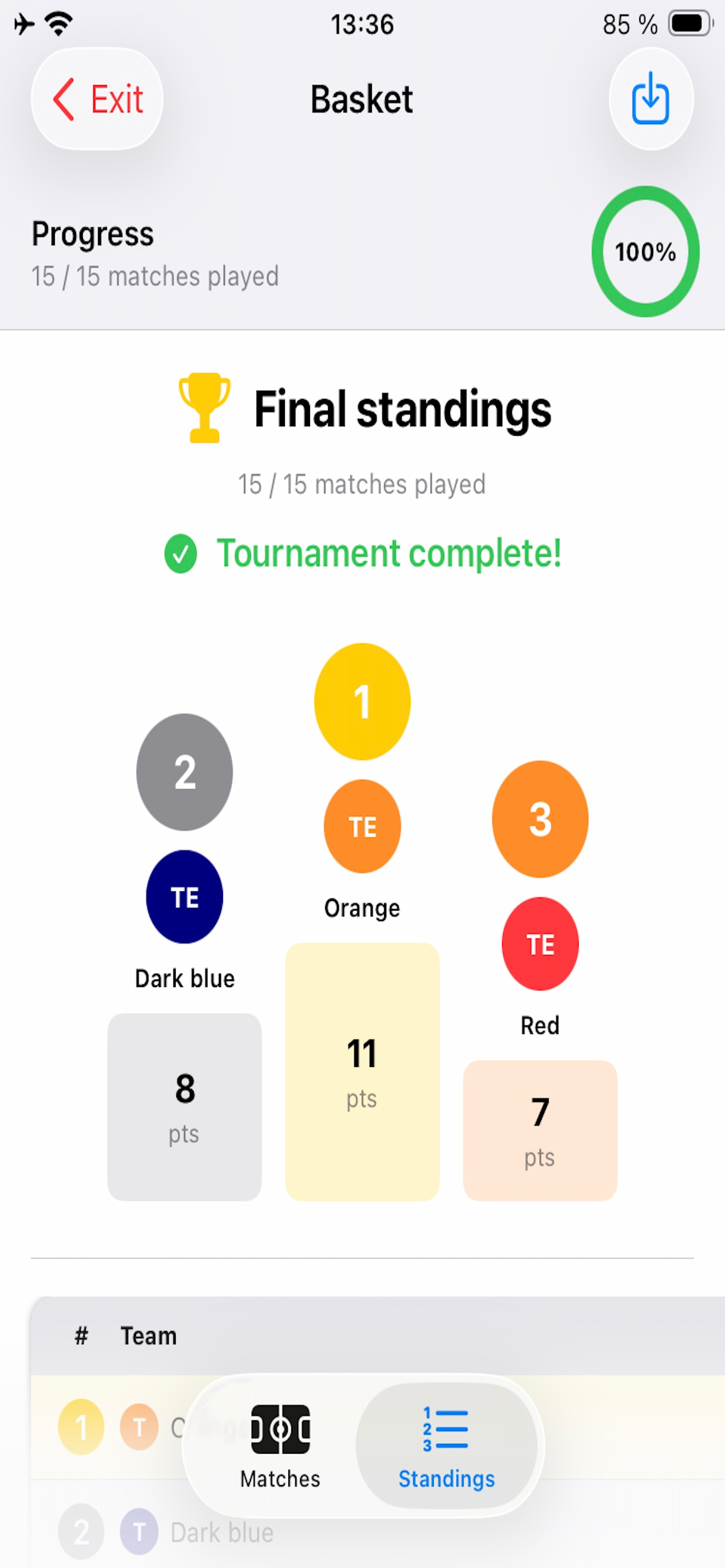 TeamSportsTournament screenshot 3