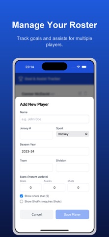 Goals & Assists Tracker screenshot