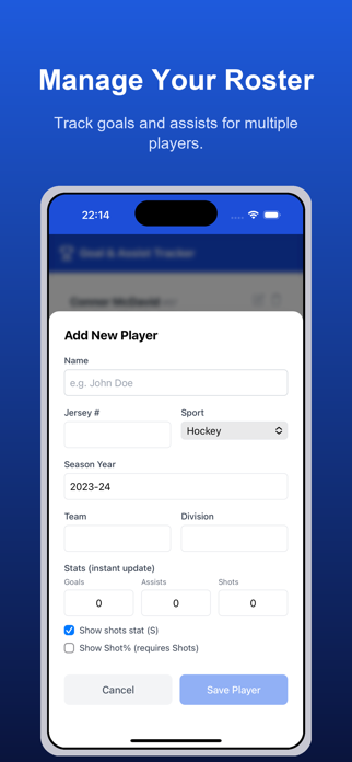 Goals & Assists Tracker Screenshot 4 of 6
