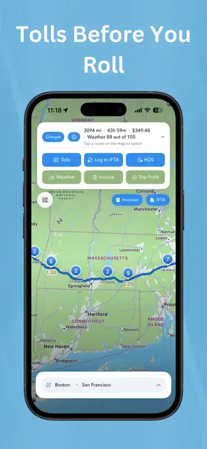 Toll Calculator GPS Navigation screenshot 1