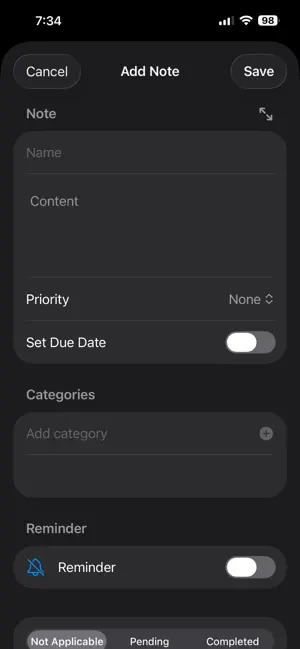 Notes & Tasks Manager screenshot 2