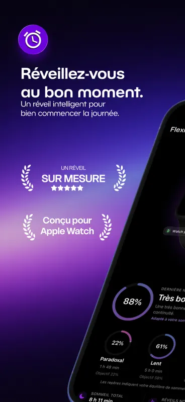 FlexiAlarm: Réveil Apple Watch screenshot 1 of 6