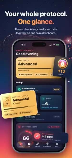 Trough: TRT & Peptide Tracker screenshot 1