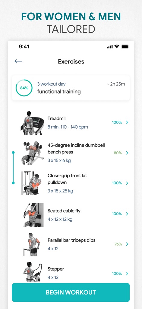 Fitness App: Gym Workout Plan - Comprehensive Exercise Listing