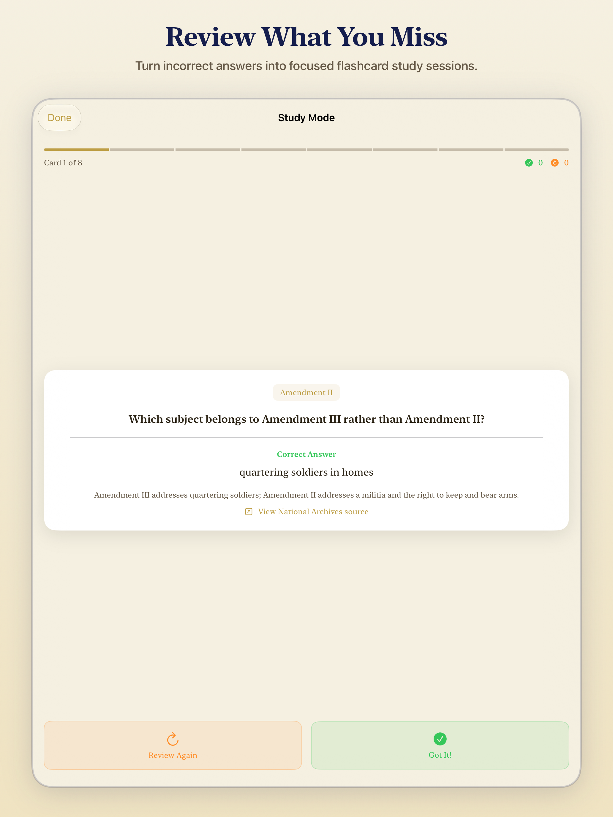 Bill of Rights Quiz screenshot 12