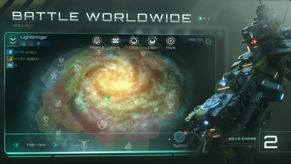 #2. Nova Empire: Space Wars MMO (iOS) By: GameBear Tech