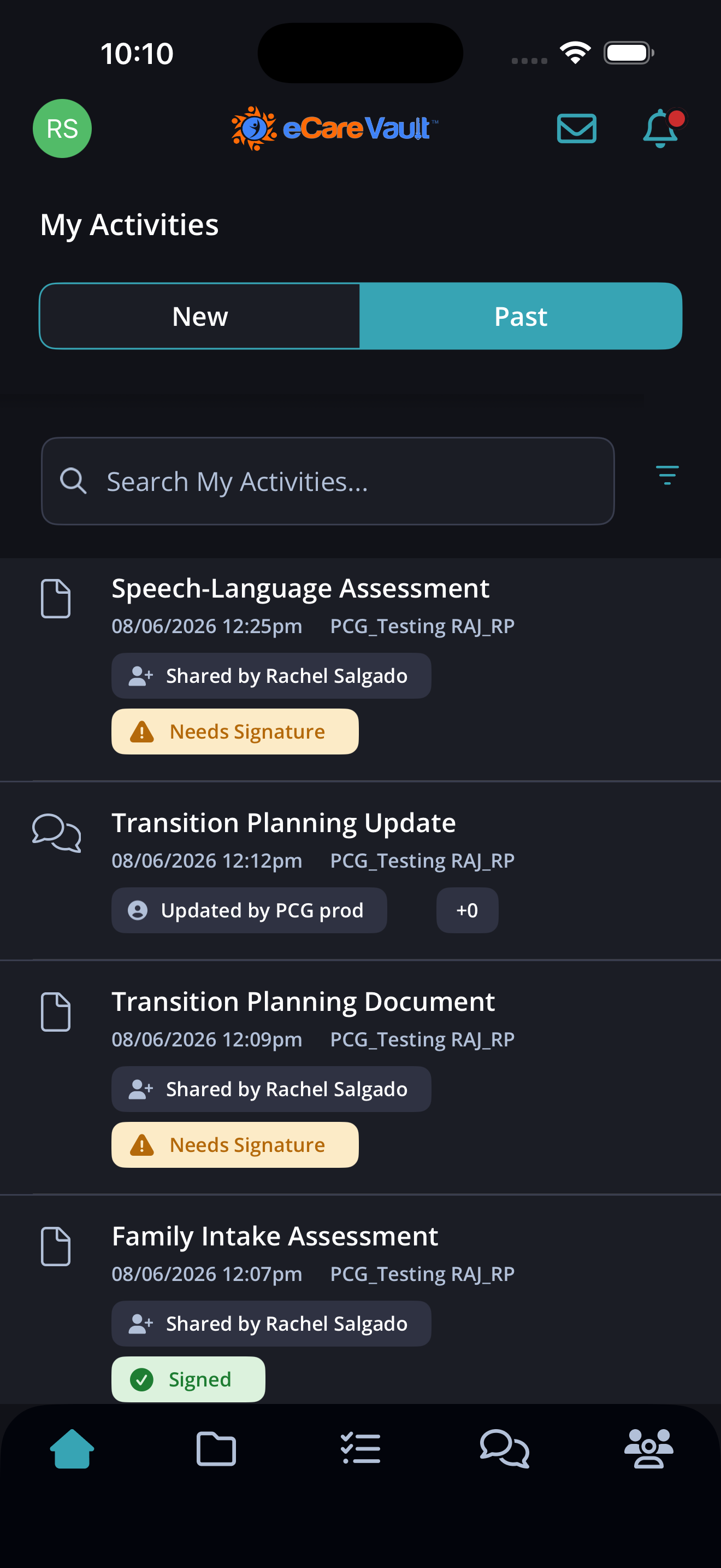 eCare Vault Mobile App screenshot 2