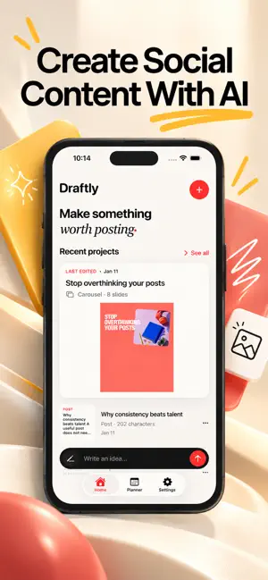 Draftly: AI Posts & Carousels screenshot 1