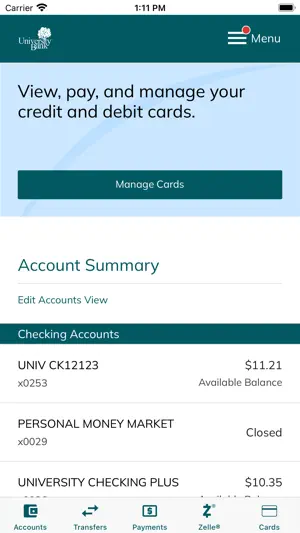 University Bank screenshot 3