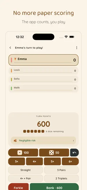 FarkleMate: Farkle Scorekeeper screenshot 1