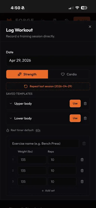 Forge Workout Tracker screenshot 3