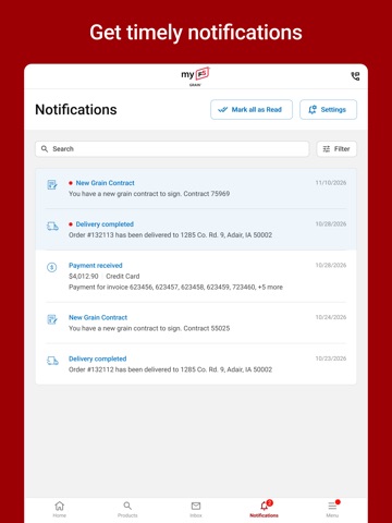 myFS Grain iPad screenshot