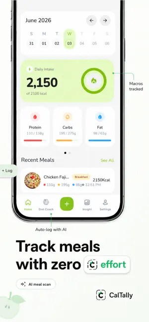 CalTally: Calorie Counter screenshot 1