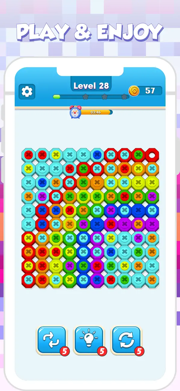 Screenshot #2 pour Nut and Bolt Sort Color Match